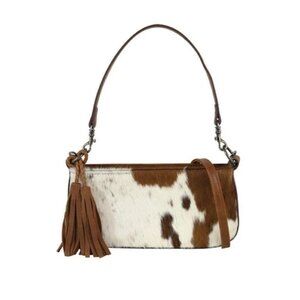 Catchfly Western Women Purse Shoulder Bag Hair On Hide Tassels Chestnut